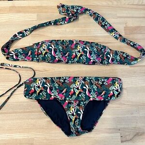 Boden Two piece swim suit. Tropical print. Bottom size 12 . Top size 8.
